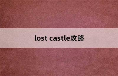 lost castle攻略